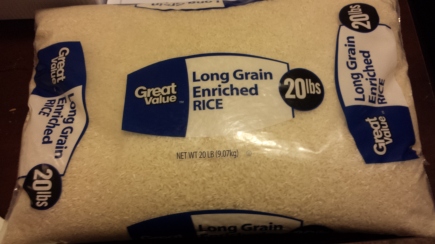 20 lb bag of rice. (Used 3/4 bag)
