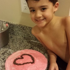round heart cake- fake smile!